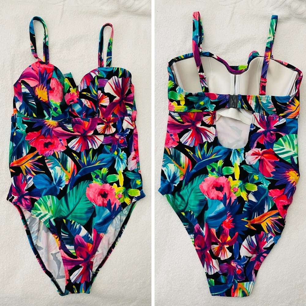 FigLeaves 34DD One Piece Tropical Swimsuit